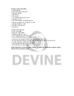 Preview for 3 page of Devine Artis 8A Manual