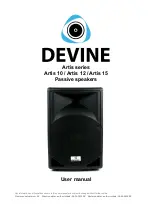 Предварительный просмотр 1 страницы Devine Artis Series User Manual