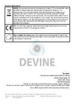 Предварительный просмотр 5 страницы Devine CABT100 User Manual