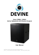 Devine Onyx 15SXA User Manual preview