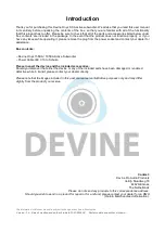 Preview for 2 page of Devine Onyx 15SXA User Manual