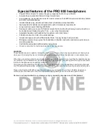 Preview for 3 page of Devine PRO 800 User Manual