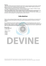 Предварительный просмотр 3 страницы Devine SND Series User Manual