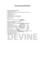 Предварительный просмотр 6 страницы Devine WMD 168 User Manual