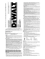 Preview for 1 page of DeWalt 579775 Instruction Manual