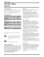 Preview for 4 page of DeWalt D21101 Manual