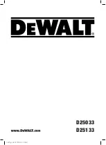 Предварительный просмотр 1 страницы DeWalt D25033 Original Instructions Manual