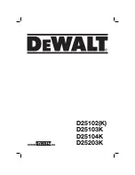 Предварительный просмотр 1 страницы DeWalt D25102K Instruction Manual