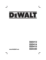 DeWalt D25413 Original Instructions Manual preview