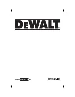 DeWalt D25840 Original Instructions Manual preview