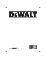 Preview for 1 page of DeWalt D25960 User Manual