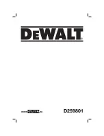 Preview for 1 page of DeWalt D259801 User Manual