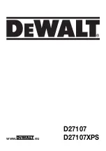 Предварительный просмотр 1 страницы DeWalt D27107 Original Instructions Manual