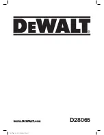 Предварительный просмотр 1 страницы DeWalt D28065 Original Instructions Manual