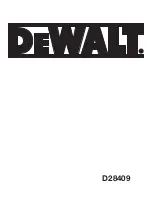 Preview for 1 page of DeWalt D28409 Instructions Manual