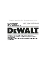 Preview for 1 page of DeWalt D55143 Instruction Manual