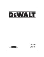 DeWalt DC305 Original Instructions Manual preview