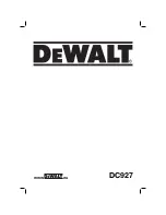 DeWalt DC927 Instruction Manual предпросмотр