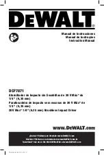 Preview for 1 page of DeWalt DCF7871 Instruction Manual