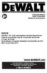 Preview for 1 page of DeWalt DCF840 Instruction Manual