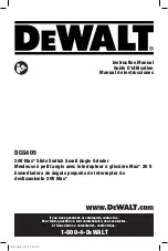 DeWalt DCG405B Instruction Manual preview