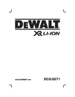 Preview for 1 page of DeWalt DCGG571 Manual