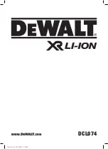 Preview for 1 page of DeWalt DCL074 Instructions Manual