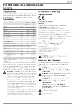 Предварительный просмотр 7 страницы DeWalt DCS573 Series Original Instructions Manual