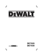 Preview for 1 page of DeWalt DE7025 Original Instructions Manual