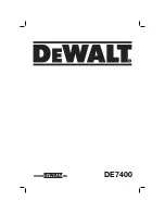 Предварительный просмотр 1 страницы DeWalt de7400 Instruction Manual