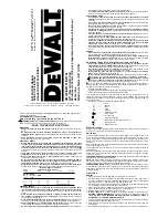 DeWalt DW101 Instruction Manual предпросмотр