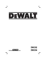 DeWalt DW292 Instructions Manual preview