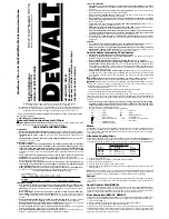 Preview for 1 page of DeWalt DW420 Instruction Manual