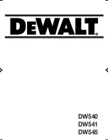 Preview for 1 page of DeWalt DW540 Manal