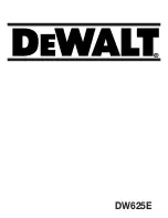 Предварительный просмотр 1 страницы DeWalt DW625E User Manual
