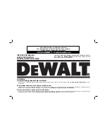 Предварительный просмотр 1 страницы DeWalt DW7440RS Instruction Manual