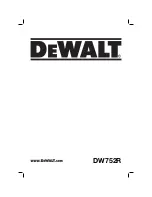 Preview for 1 page of DeWalt DW752R Original Instructions Manual