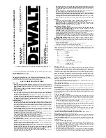 Предварительный просмотр 1 страницы DeWalt DW998QD Instruction Manual