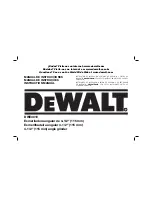 DeWalt DWE4010 Instruction Manual preview