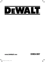 Preview for 1 page of DeWalt DWE4997 Instructions Manual