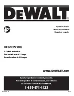 Preview for 1 page of DeWalt DXGST227BC Operator'S Manual