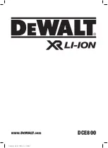 Preview for 1 page of DeWalt XR DCE800 Original Instructions Manual