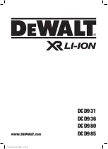 DeWalt XR LI-ION DCD931 Original Instructions Manual preview