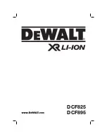 DeWalt XR LI-ION DCF825 Original Instructions Manual preview
