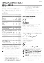 Предварительный просмотр 41 страницы DeWalt XR Li-ION DCS334 Original Instructions Manual