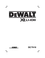 DeWalt XR Li-Ion DCT418 Original Instructions Manual preview