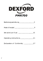 Предварительный просмотр 2 страницы Dexford PMR700 User Manual