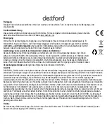 Предварительный просмотр 2 страницы Dexford SPA-WS100 Operating Manual