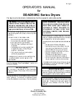 Dexter Laundry DDAD50KC Series Operator'S Manual preview