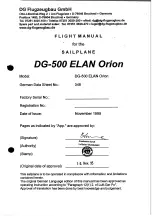 Предварительный просмотр 2 страницы DG -500 ELAN ORION Maintenance Manual